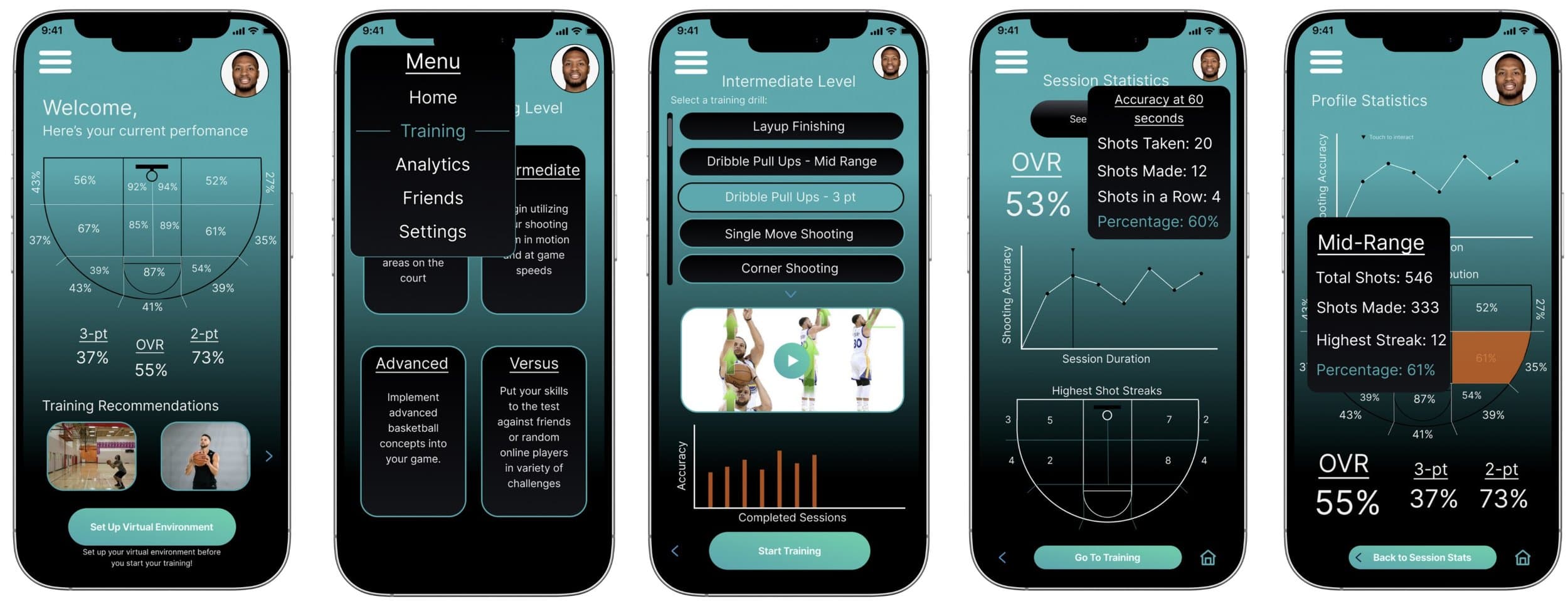 Courtify high‑fidelity prototype — screen set 2